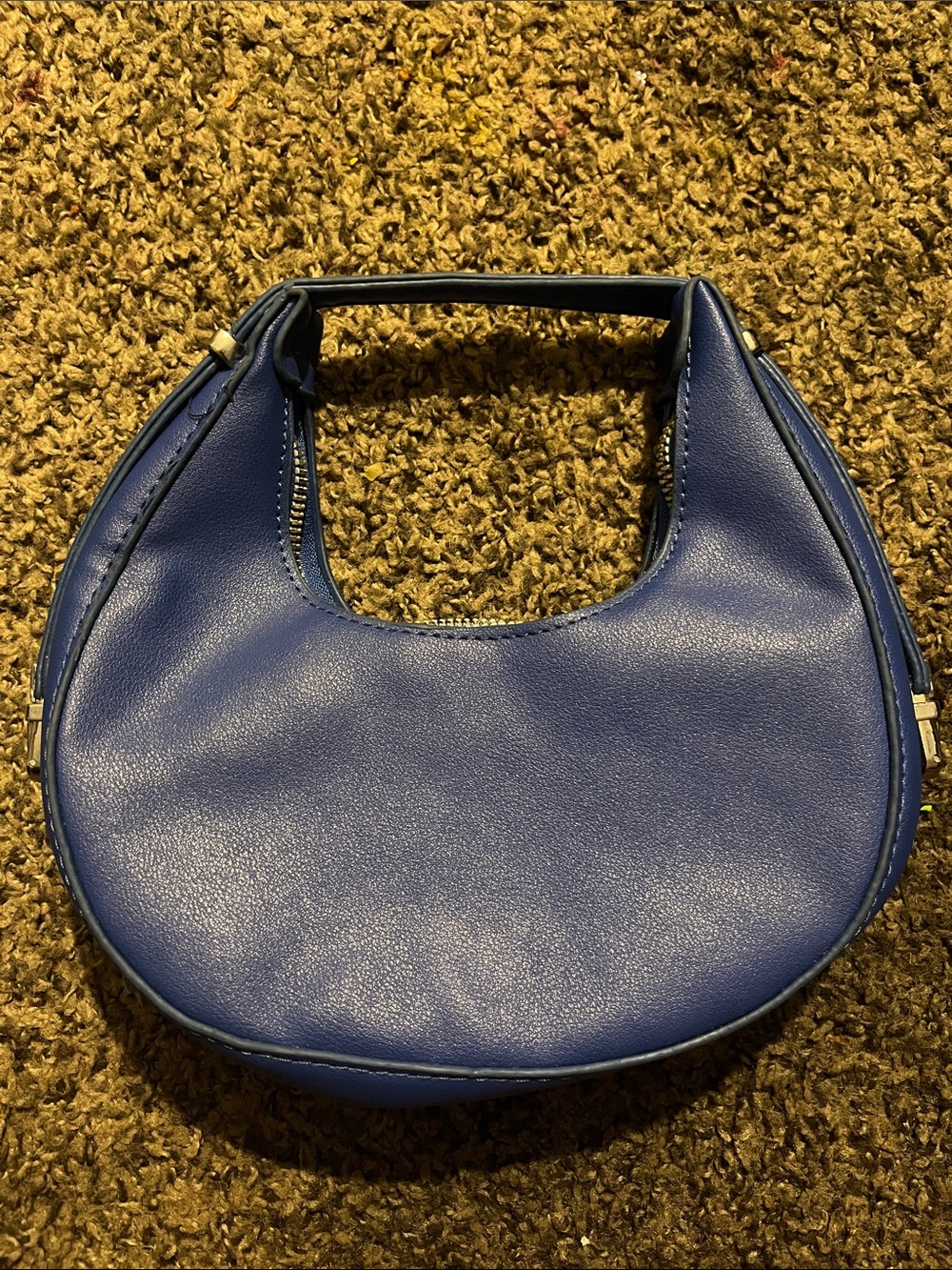 Classic Crescent Handbag in Blue - Women's Leather Shoulder Bag